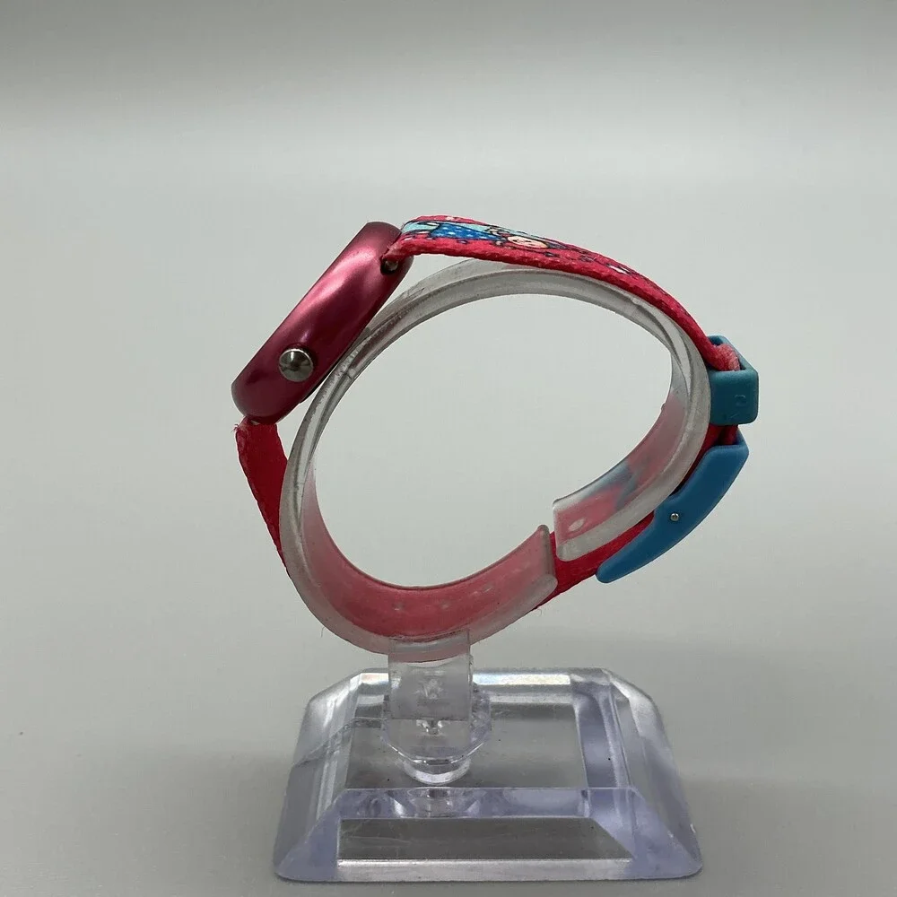 Flik Flak Girls Watch 29mm Pink Blue Dial Fairy Fabric Strap Swiss New Battery